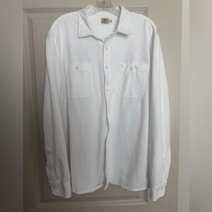 Faherty Brand White Organic Cotton Stretch Field Shirt – XL